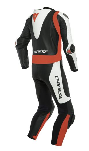 Tuta moto pelle intera estiva Dainese Laguna Seca 5 traforata Nero Bianco Rosso Fluo - foto 2