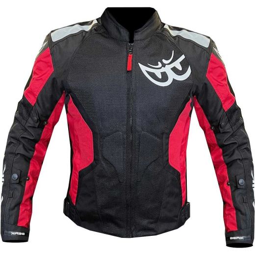Giubbotto Moto Traforato Berik 2.0 NJ-173315 Mesh Air Sfoderabile Nero Rosso