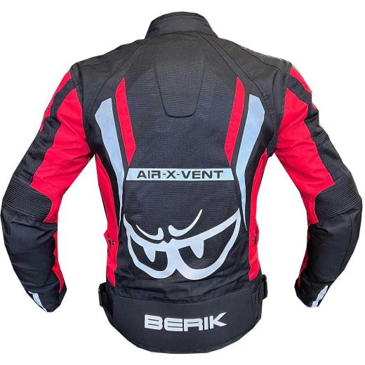 Giubbotto Moto Traforato Berik 2.0 NJ-173315 Mesh Air Sfoderabile Nero Rosso - foto 2